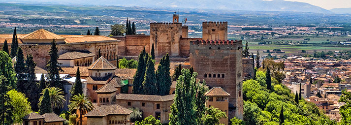 The Alahambra, originally constructed as a small fortress in 889