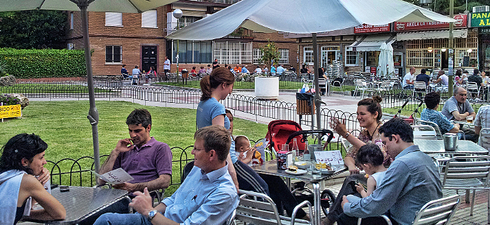 Restaurant beer tanks in Madrid