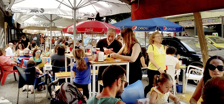 Sevilla neighborhoods. All in the family... Cerveceria Pepe Cruz in Macarena is a neighborhood café where family and friends meet for Sunday lunch.