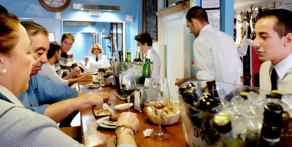 Sevilla Spain. Bar Eslava... The convivial spirit at Eslava is apparent as soon as you arrive at this famous 
tap bar