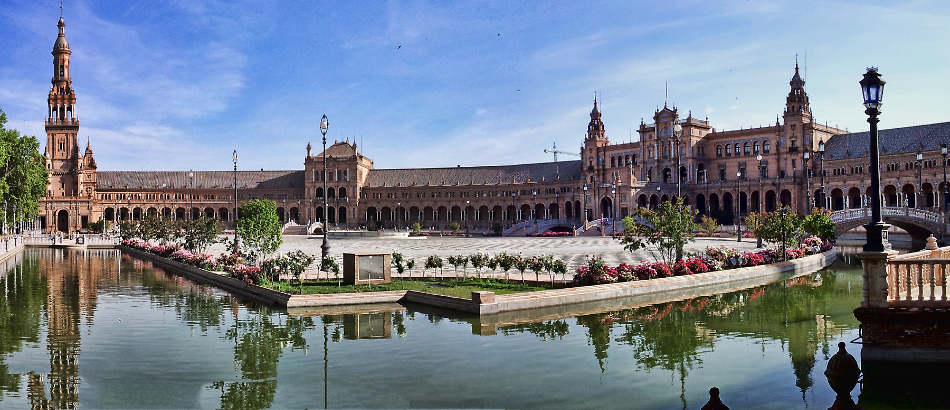 Sevilla Spain, Plaza España Built in 1928 for the Ibero-American Exposition of 1929