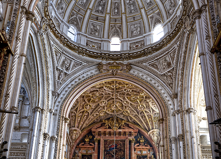 Cordoba Mosque. A church within a Mosque Since 1236 the former mosque has served as a Christian cathedral, and its Moorish character was altered in the 16th century with the erection in the interior of a central high altar.